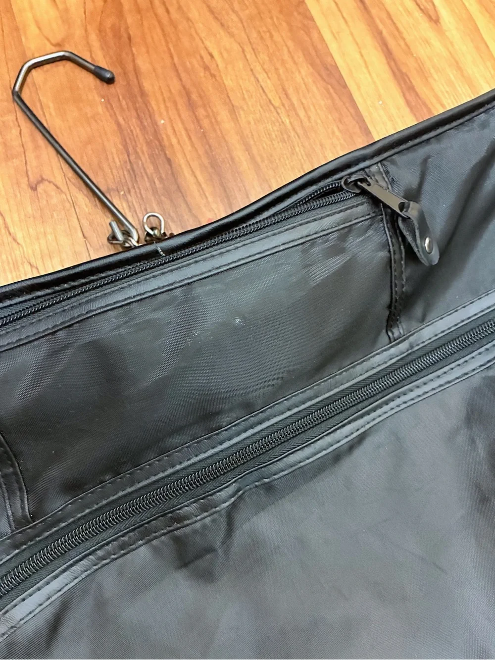 Vintage Black Patchwork Genuine Leather Travel Garment Bag - Bostitch SWAT Promo